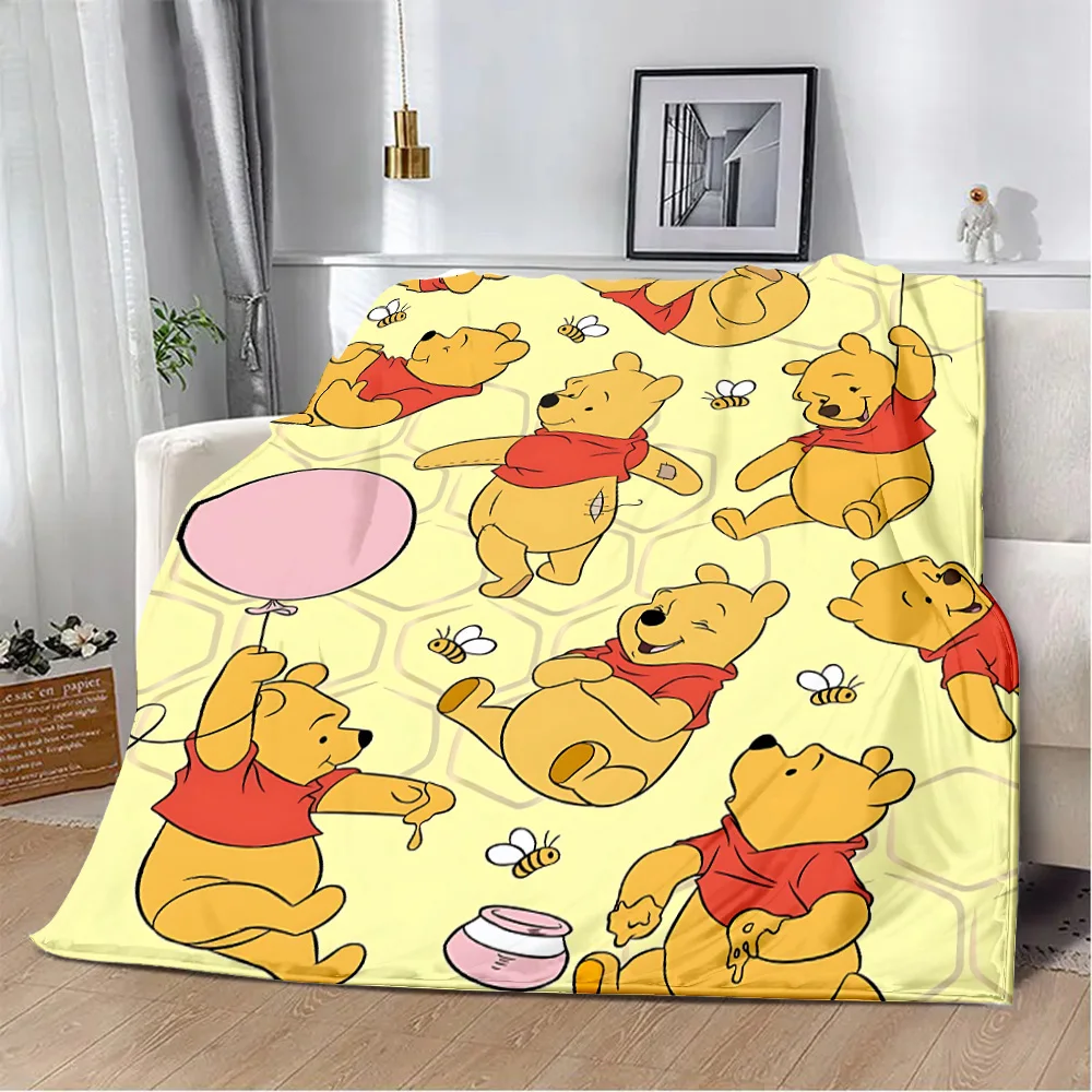 Disneies Cute Mickey Winnie Printed Blanket Picnic Blankets Warm Blanket Soft and Comfortable Blanket Home Travel Birthday Gift