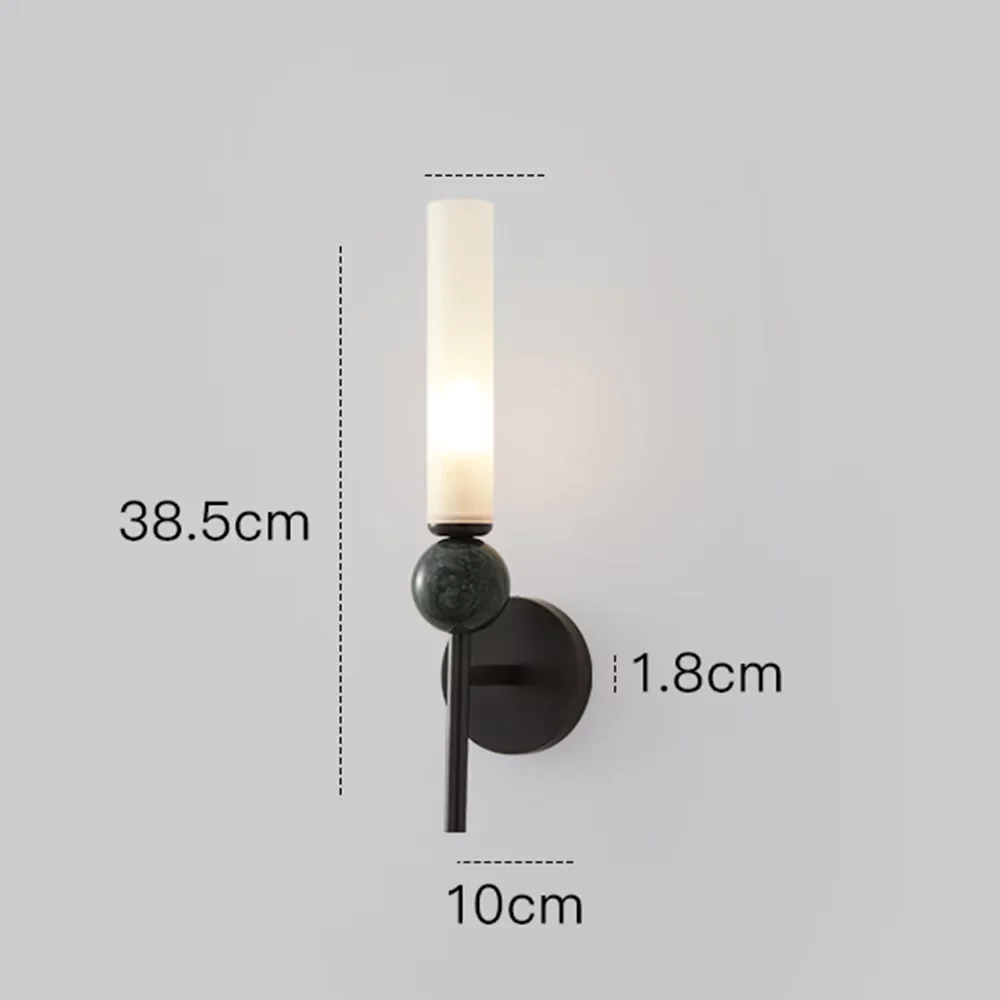 Nordic Minimalist All Copper Wall Lamp Hotel Living Room Bedside G9 LED Pendant Light Balcony Staircase Indoor Marble Wall Lamp view 3