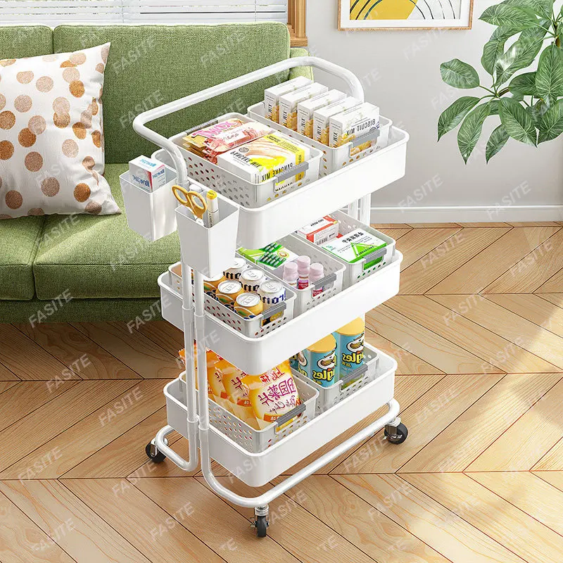 Small cart storage rack, vegetable basket storage, floor to floor multi-level storage rack, kitchen