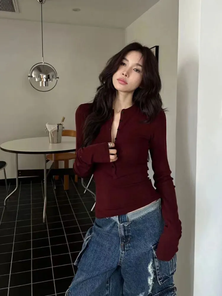 プラスサイズ 300ポンド 女性用ロングスリーブTシャツ ピュアデザイア インナーウェア 肩丈 アメリカンスタイル ホットガール ベースシャツ トップス