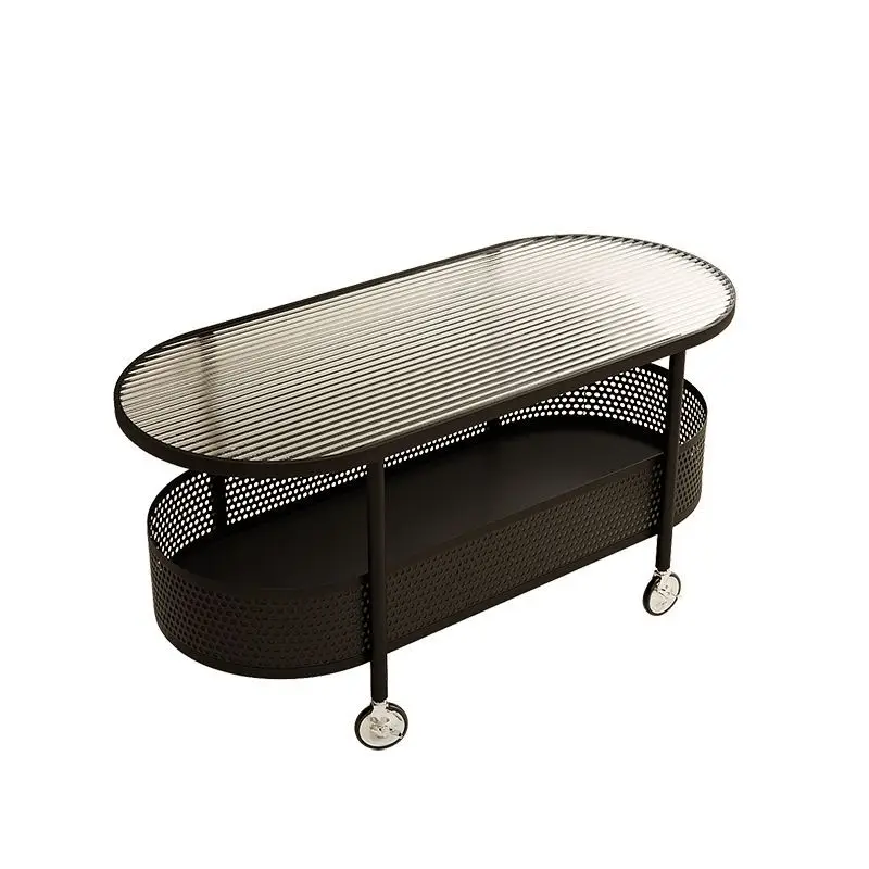 Modern simple household living room glass coffee table small apartment balcony tea table