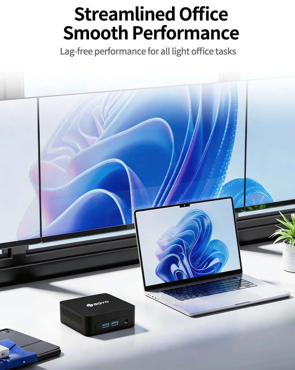 Soyo Mini Pc Y5 Intel Core I3 4Th Gen Processor 8Gb Ram 128Gb Ssd Windows 10 Mini Desktop Computer 4K Multi-Screen Output Wifi & Bluetooth 4.2 Usb-C Rj45 Ethernet Small Compact Pc for Home, Office