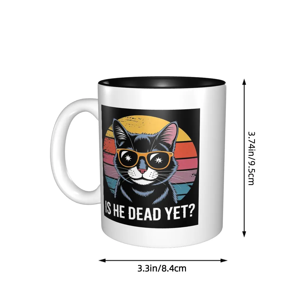 Womens Is He Vintage Dead Yet Funny Saying Dark Humor Mug Ceramic Coffee Cups Tea Mugs Milk Cup Drinkware Gift for Woman Man
