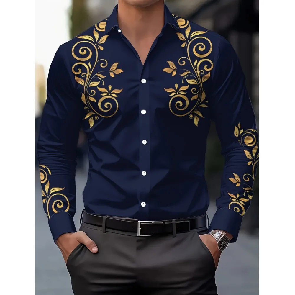 

Luxury Men's Social Shirts Fashion Comfortable Business Casual Long-sleeved Shirt Funny 3D Print Clothing Autumn Loose Lapel Top