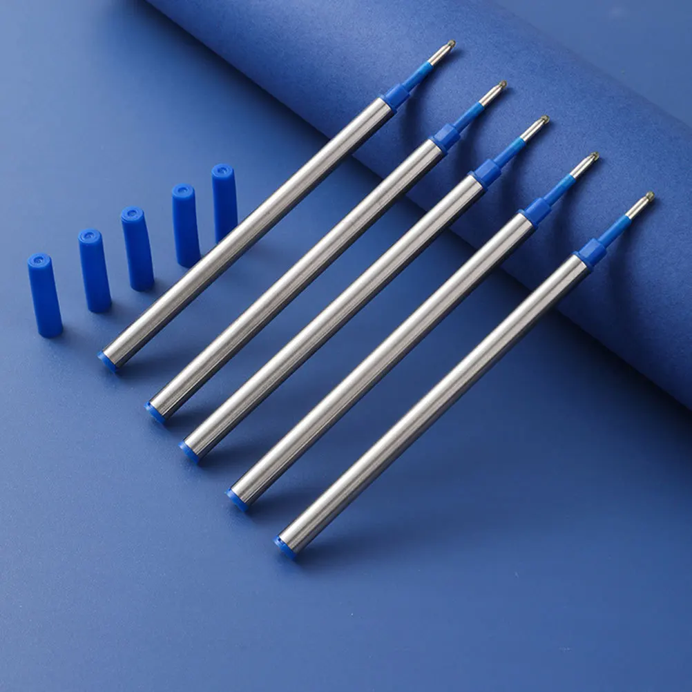 10Pcs Metal Gel Pen Replacement Refills Smooth Ink Universal Compatible for School Office Note Taking Signature