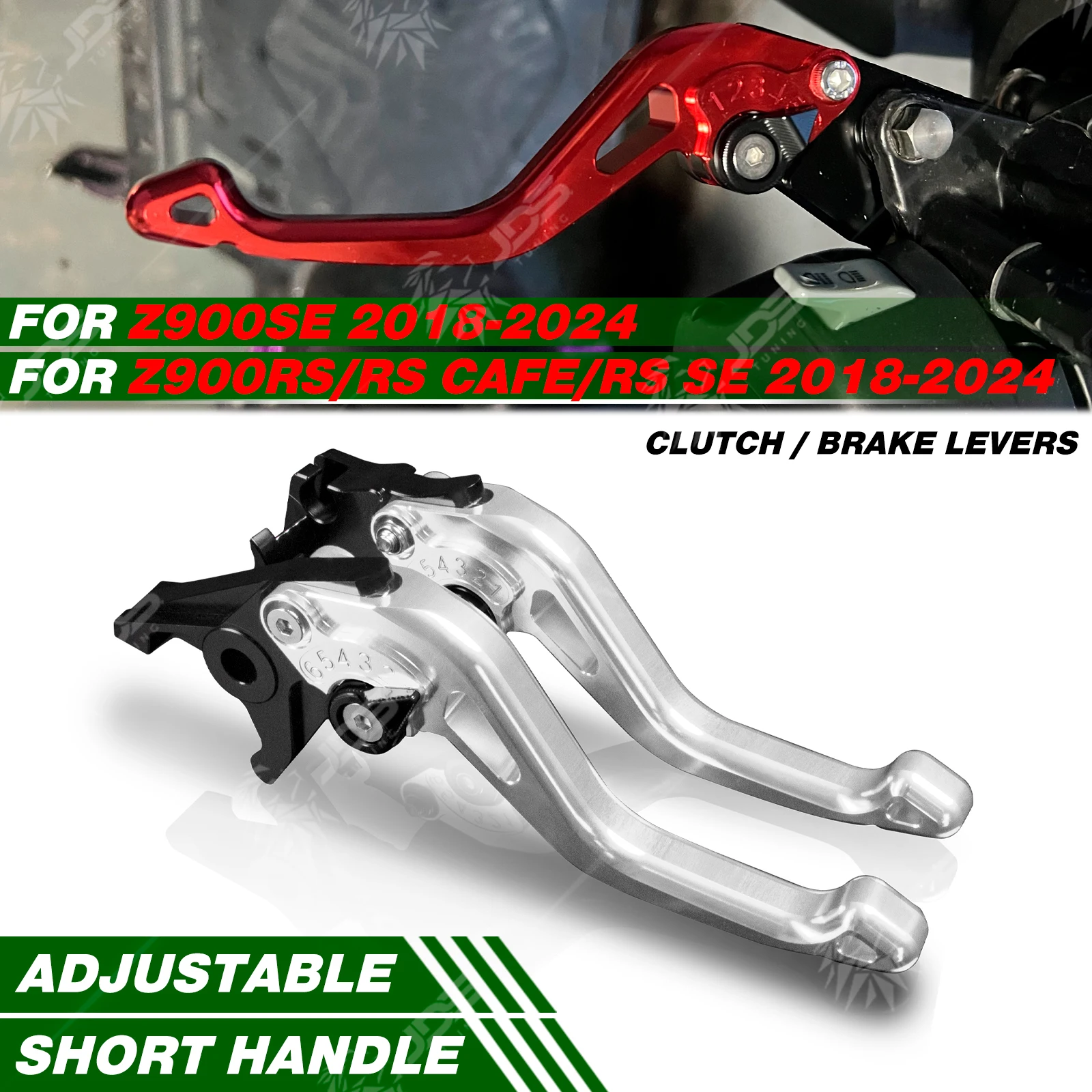 For Kawasaki Z900SE/Z900RS/Z900RS CAFE/Z900RS SE 2018-2024 Racing Short Brake Lever Adjustable Handle Levers Three-Fingers Parts