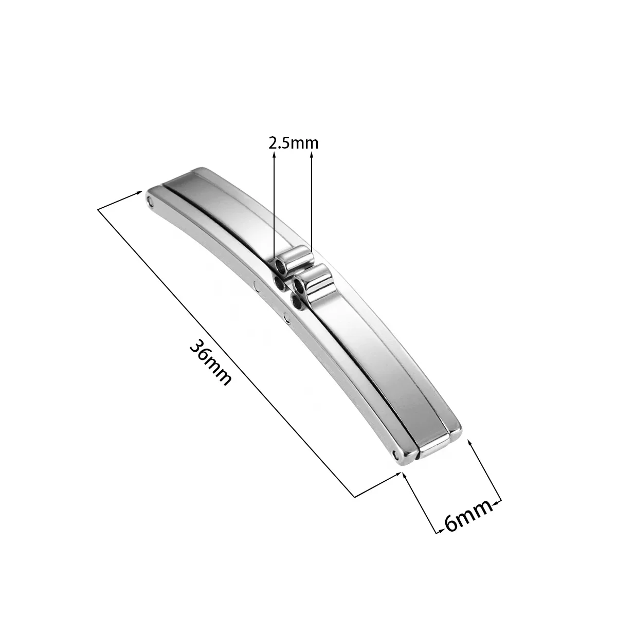 Ремешок для часов из нержавеющей стали, пряжка 3 мм, 4 мм, 5 мм, 6 мм, двойная складная застежка-бабочка, ремешок для часов, соединение, аксессуары для часов