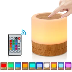 RGB Night Lamp Camping Light Atmosphere Night Lights Bedside Lamps Color Changing Tent with Remote Touch Control for Bedroom, Li