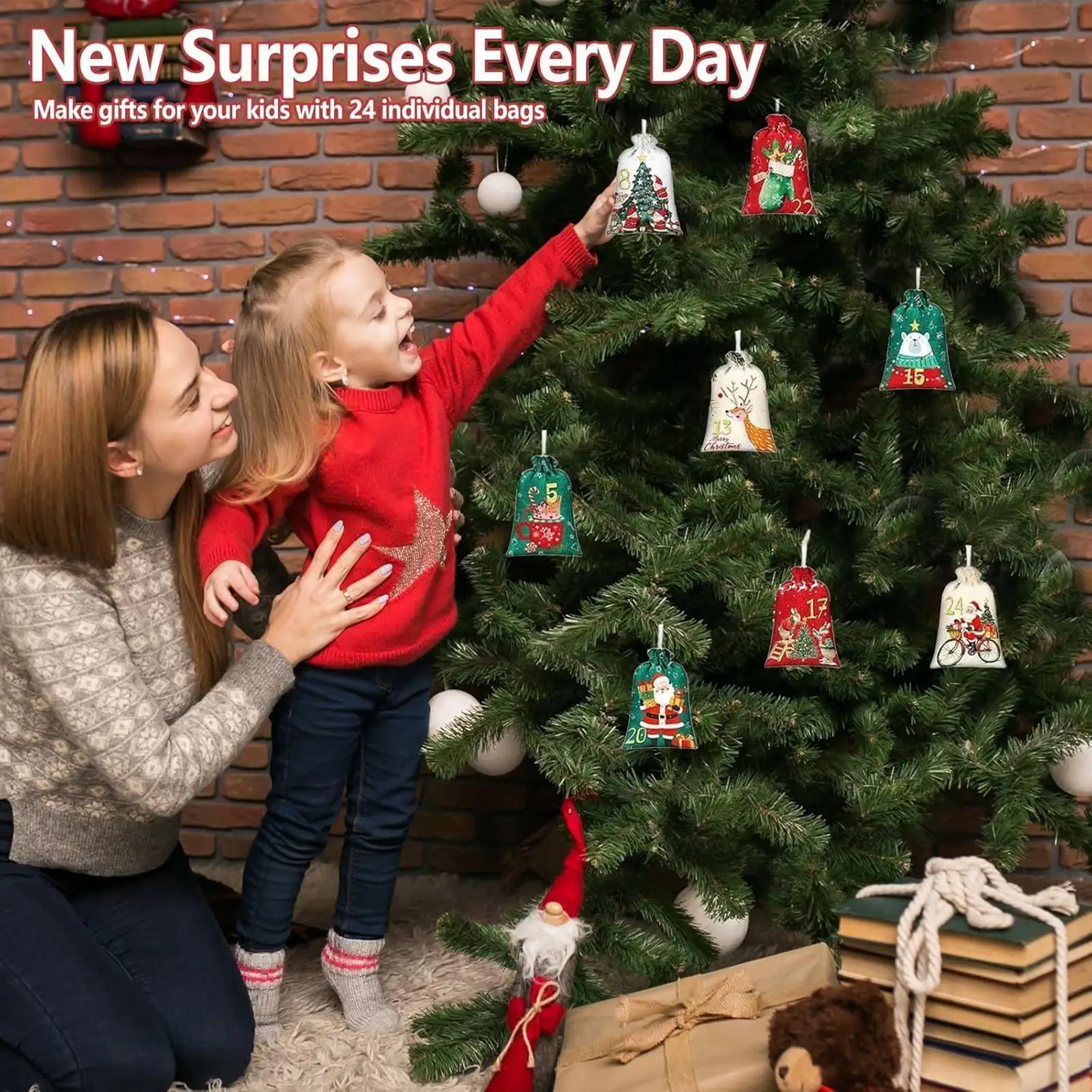 

Рождественские сумки, 24-пронумерованная сумка обратного отсчета, тканевые многоразовые сумки для конфет для вечеринки, дня рождения, детей, елочные конфеты, свадьбы, праздника, ребенка