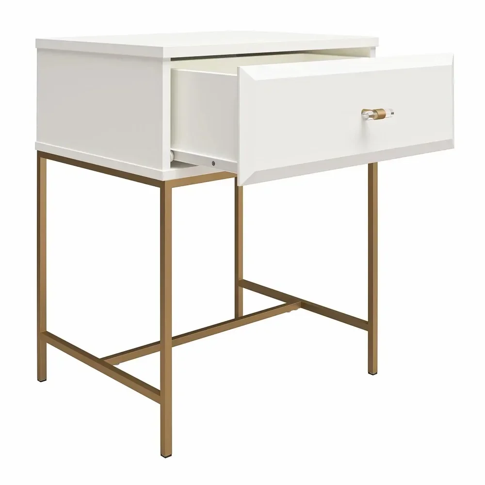 Nightstand, Attractive Side Table, White Effie Nightstand