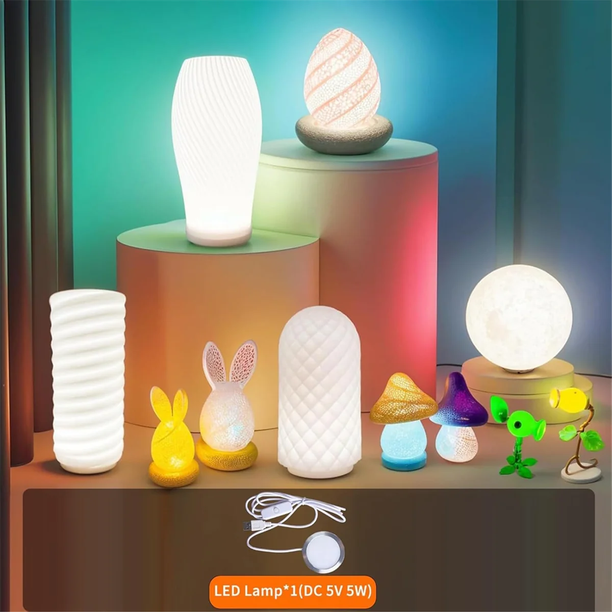 Kit lampada LED fai-da-te: solo accessori hardware SENZA parti stampate in 3D, progetto di illuminazione personalizzata a basso consumo energetico con luce intensa