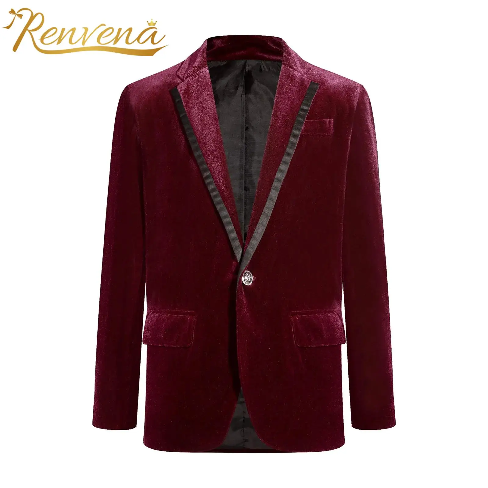 

Kids Boy Velvet Blazer Suit Jacket Gentleman Notch Lapel One Button Vintage Slim Fit Tuxedo Outerwear Wedding Party Dress Jacket