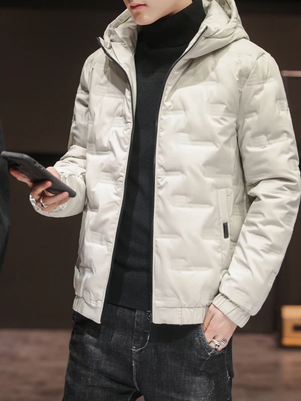 

Men's Loose Fit Hooded Cotton Jaet Warmth Guaranteed Autumn Winter New Sle Trendy Brand Long Length Stand Collar Coat