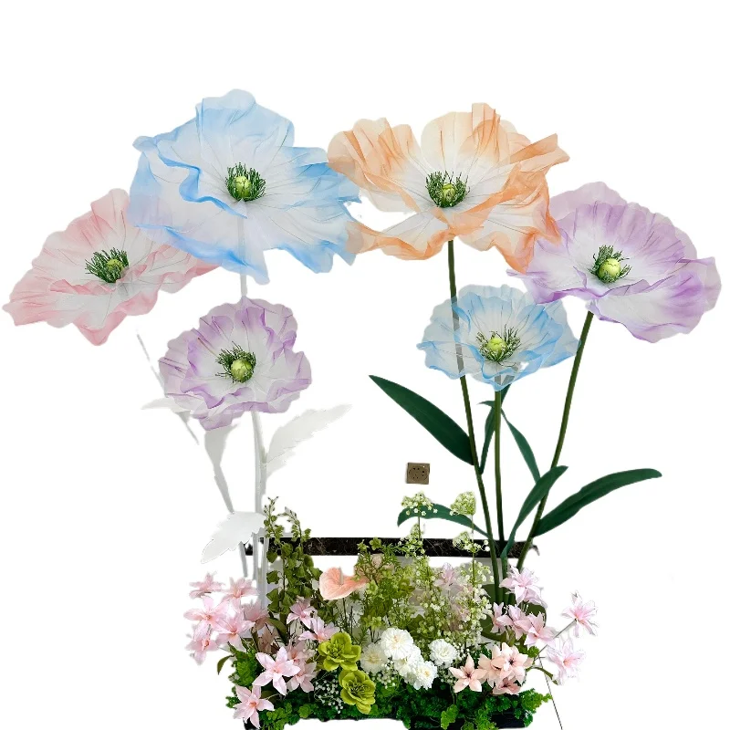 

Silk silk mesh flower window decoration Meichen wedding background wall arrangement