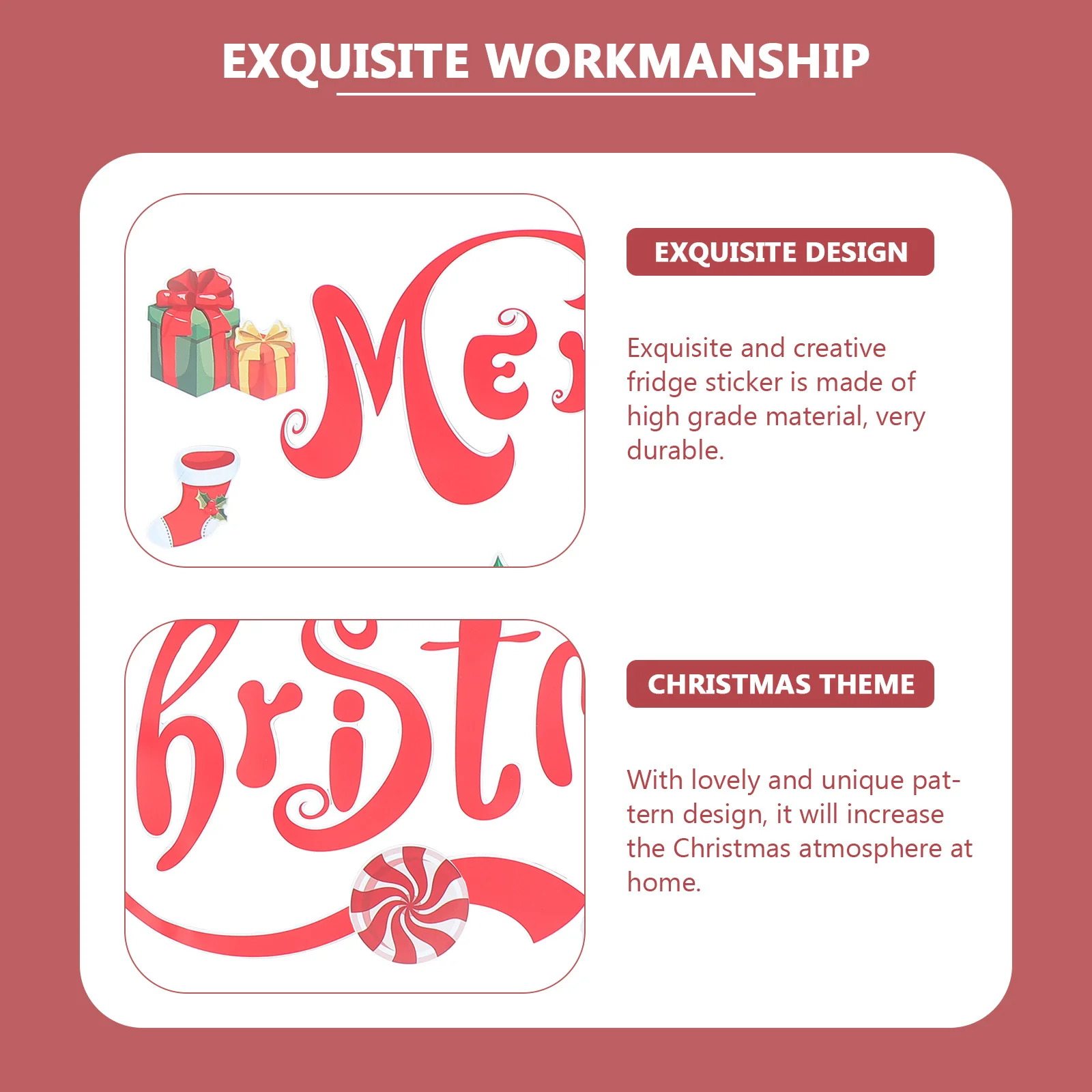

1Set Christmas Magnetic Fridge Magnet Sticker Decorative Refrigerator Decal Party Supply Xmas Festival Fridge Magnet