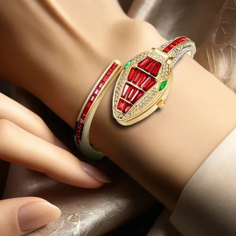 

Authentic wrapped full diamond creative women's fashionable casual quartz watch with high-end feel pointer style