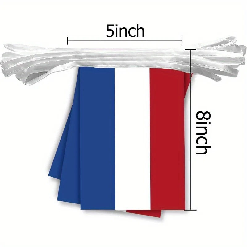 オランダストリングフラグ 30 個 - オランダ国家ホオジロバナー、赤、白、青のオランダ国旗付き、屋外屋内装飾