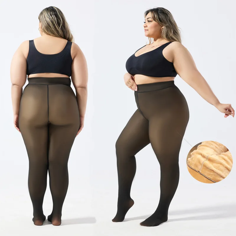 

Thiened Fce Skin-friendly Autumn Winter Women's plus Size Leggings Warm Anti-snag Outerwear Base Layer High Waist Long P...