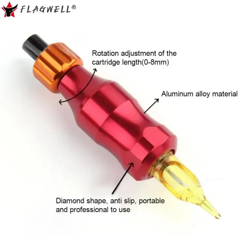25mm Tattoo All-in-one Needle Handle Adjustable Aluminium Cartridge Grip Tubes Needle Bar Tattoo Machine Gun Microblading