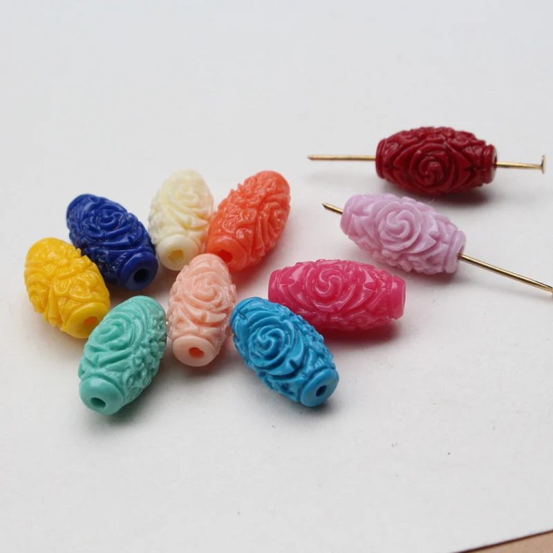 9mmOval shape Artificial Coral Beads flower beads Multi-color  for Jewelry Bracelet Necklace Earring making DIY Charms