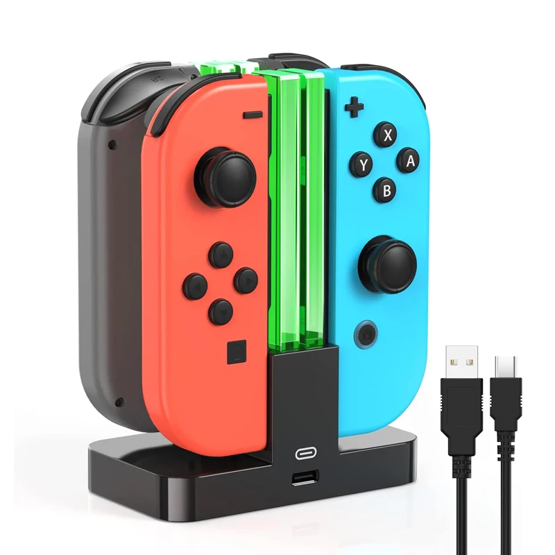 Dock di ricarica DOBE compatibile con Switch per controller modello Joy Con e OLED con indicazione LED lampione