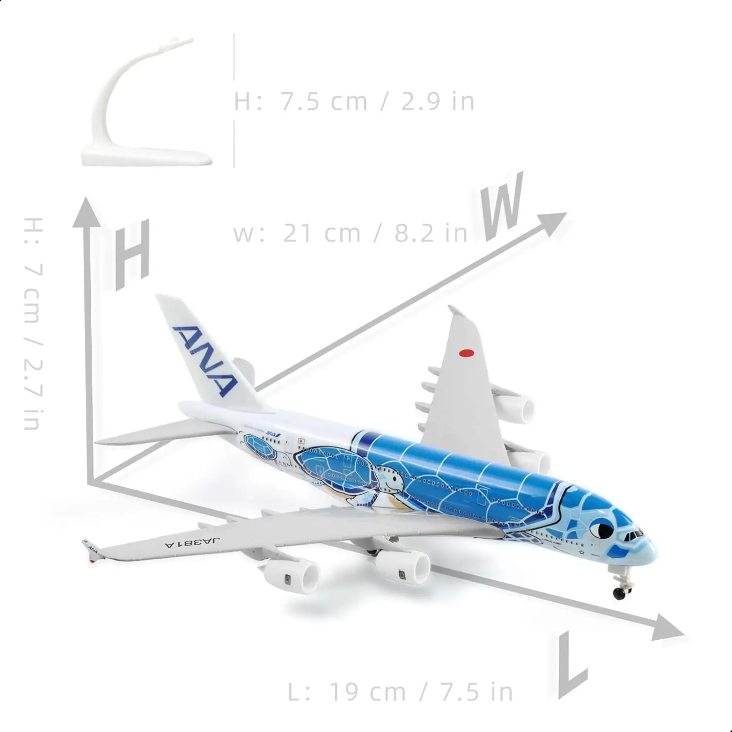 1/300 لـ ANA Blue Turtle A380 نموذج طائرة معدني مصبوب مع حامل عرض لهدايا الطائرات أو مجموعة AlloyAircraft