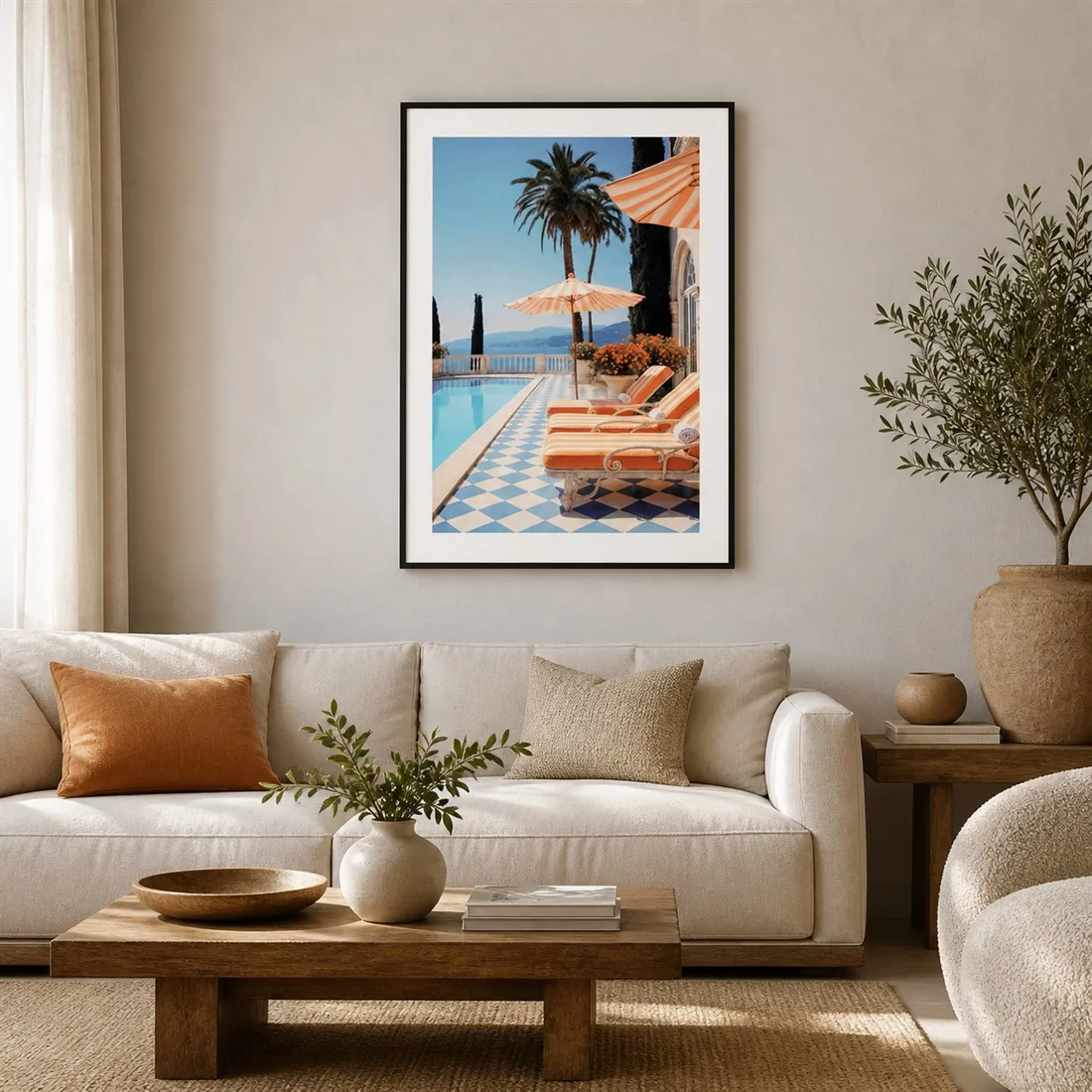 Amalfi Coast Setting Poster,Canvas Wall Print,Modern Art Illustration,High‑Grade Home Decoration Artwork for Bedroom,Living Room