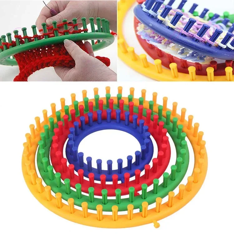 1 Set Rectangle Round DIY Knitting Loom Scarf Sweater Hat Shawl Stitching Knit Handmade Craft Weaving Braiding Tool