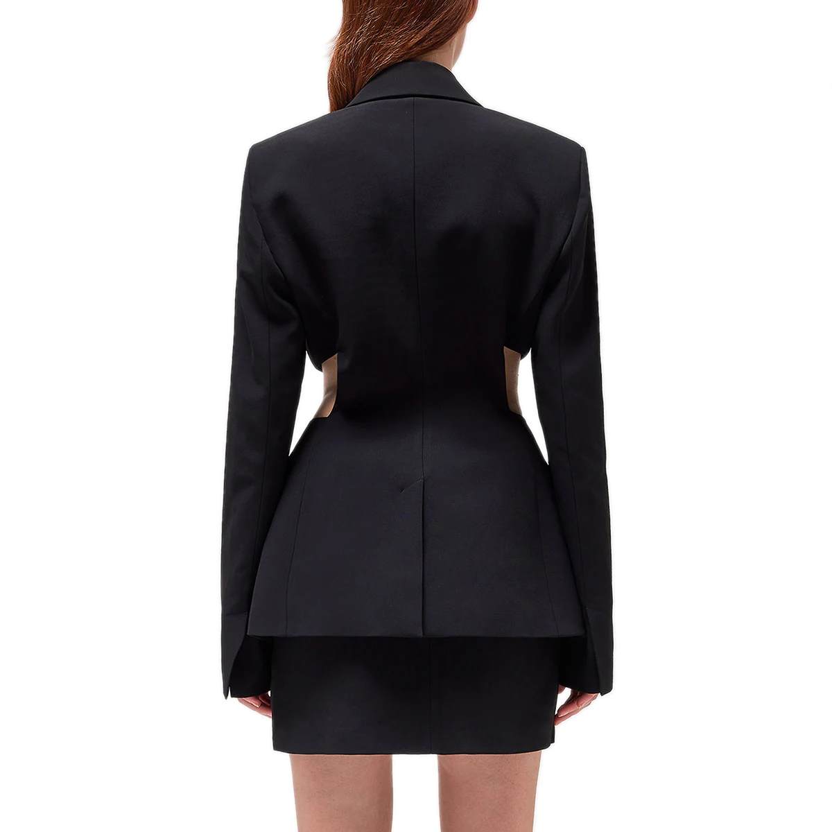 Sexy Cut Out Blazer Dress Spice Girl Hollow Design Lace Up Slim Waist Autumn Winter Outfit Long Sleeve Black Suit Dresses