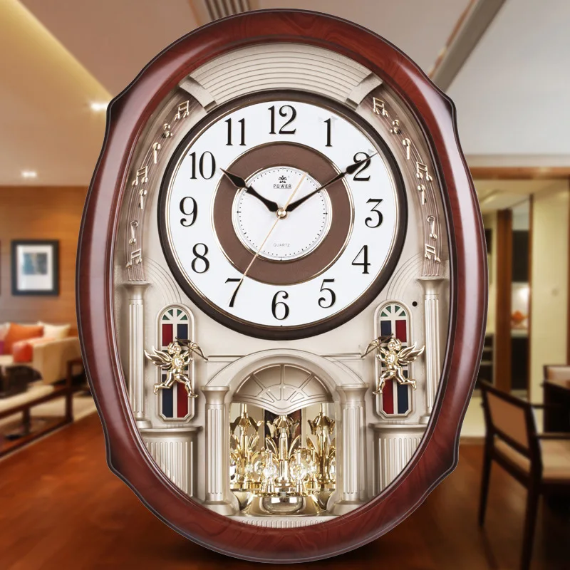 Overlord clock, living room, swing, European clock, luxury large hanging watch, classical , music, chiming time, wall