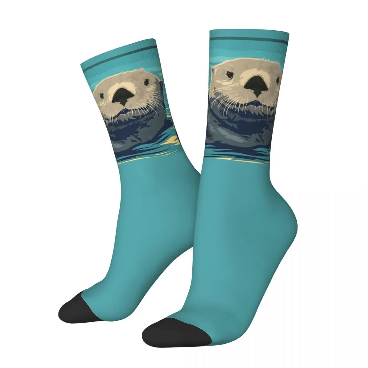 Hip Hop Vintage Exploring ALASKA Crazy Men's compression Socks Unisex Otter Pet Lover Harajuku Pattern Crew Sock Boys Gift