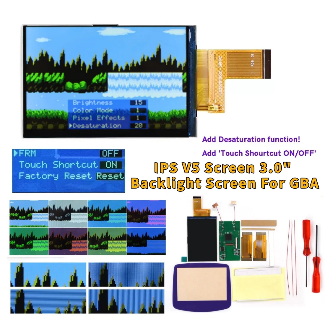 hispeedido-multi-color-glass-lens-v5-hd-720x480-drop-in-screen-kit-for-gba-v5-ips-hd-lcd-kits-screen-replacement-kit-easy-intall