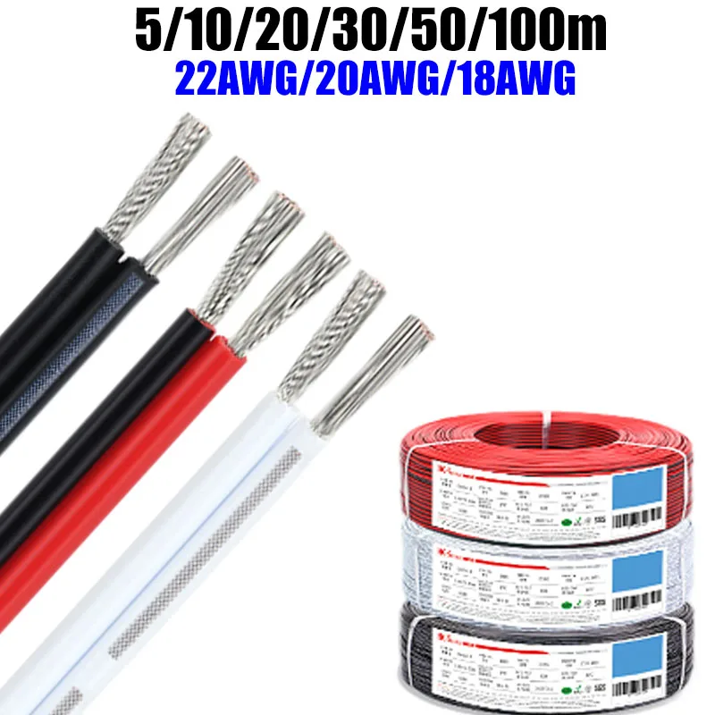 

2PIN Electrical Wires LED Strip Cable 22 20 18 AWG LED Extension Cable For LED Strip Light Speakers Car Battery JST Connectors