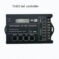 DC12 DC24V TC421 WiFi time programmable led controller dimmer rgb aquarium lighting timer input 5 channels for led strip