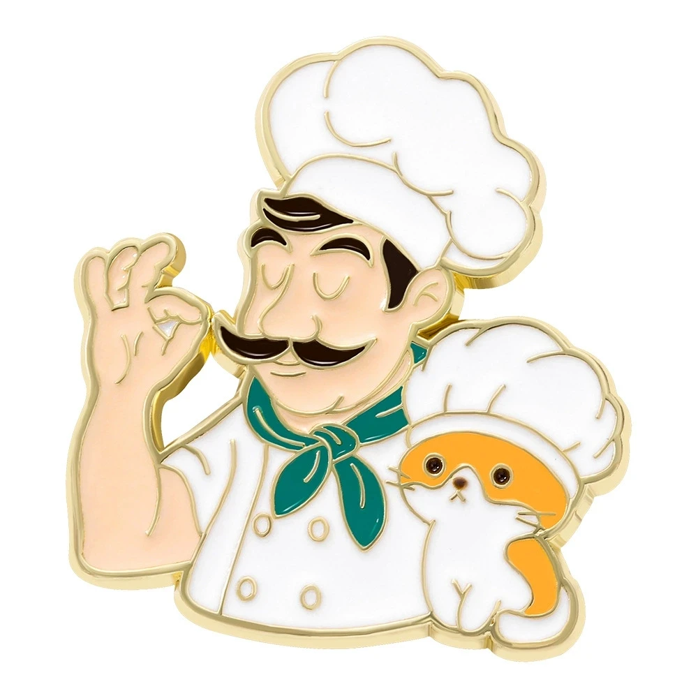 

Новый мультяшный значок, милый персонаж аниме, брошь из сплава домашнего животного, шеф-повар