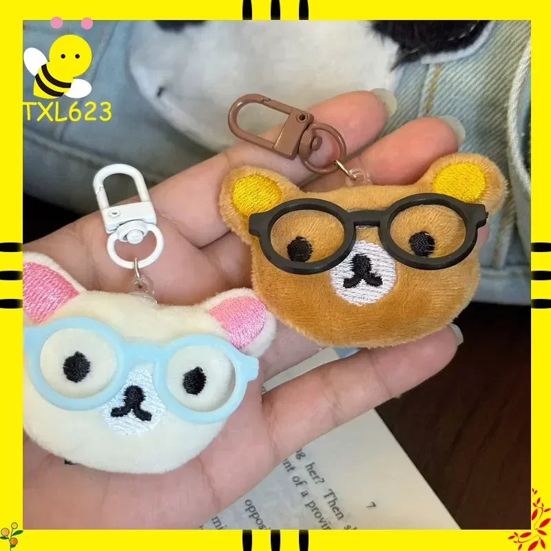 

Плюшевый брелок Rilakkuma: Мягкий мишка-подвеска для сумки, милый аниме-аксессуар, подарок для девочек и студенток