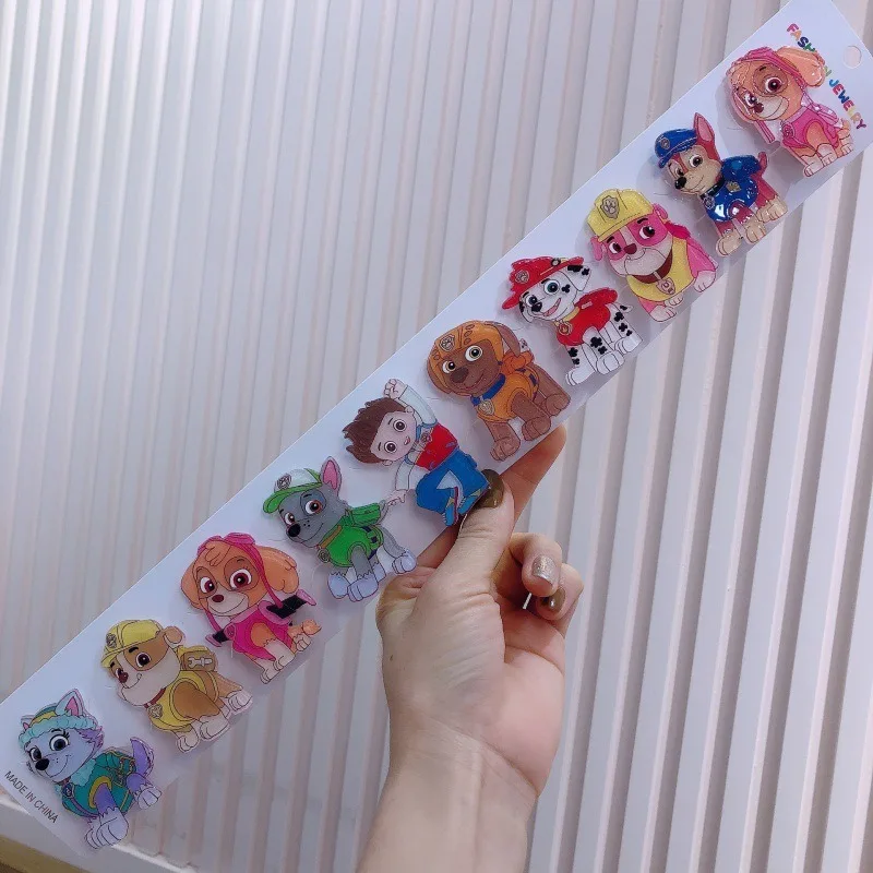 10pcs/set PAW Patrol Cartoon Seamless Hair Clips Side Bangs Barrette Makeup Washing Face Accessories Women Girls Styling Hairpin