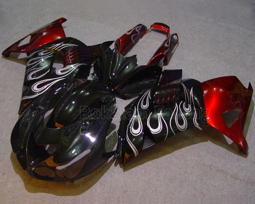 New Design ZX-14R 06-11 Body For Kawasaki Ninja ZX14R 2006-2011 Black Flame Sport Motorcycle Fairing Set (Injection Molding)
