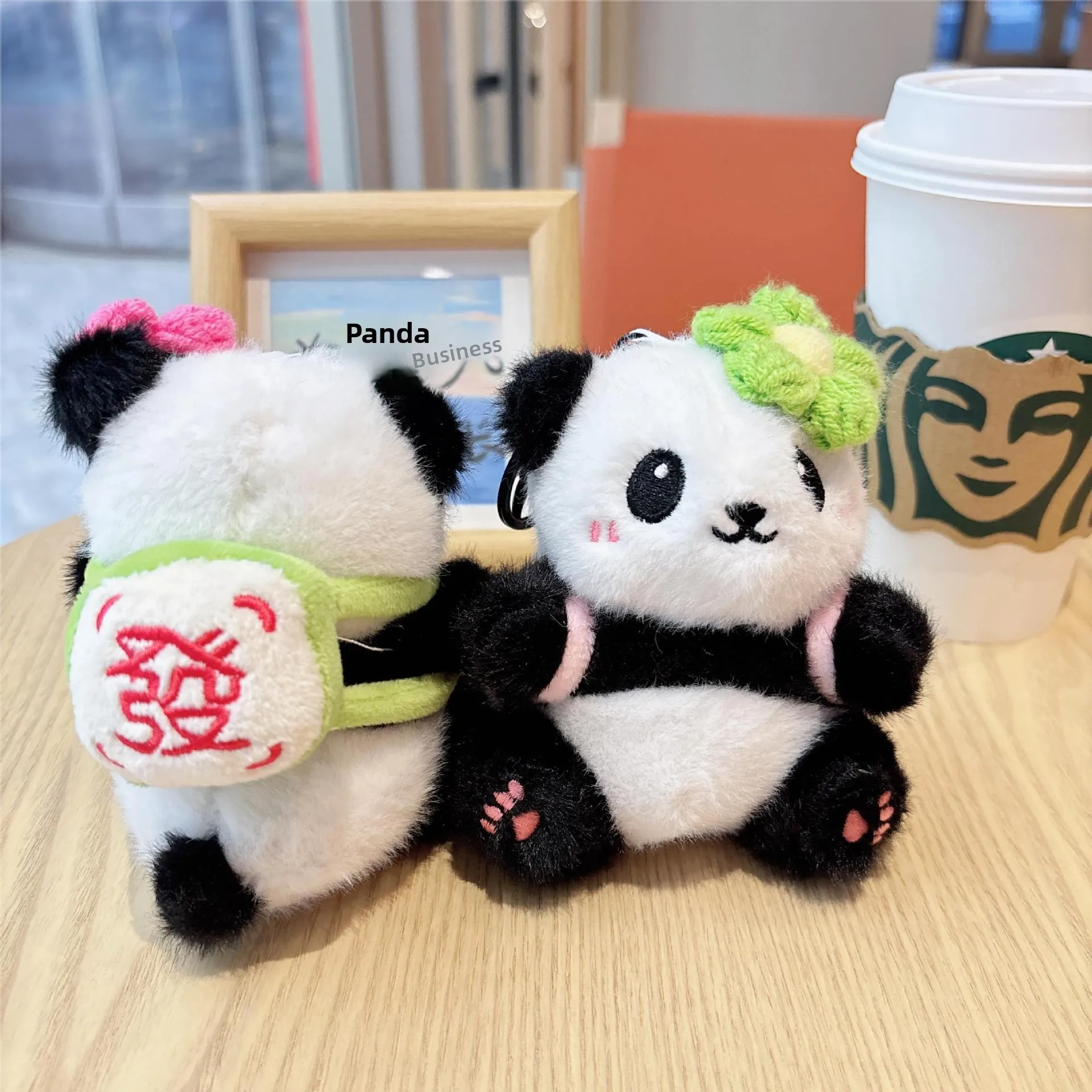 

Cute Panda Plush Doll Keychain Backpack Pendant Toy Doll Birthday Gift Soft Stuffed Animal Figurine Creative Gift Idea