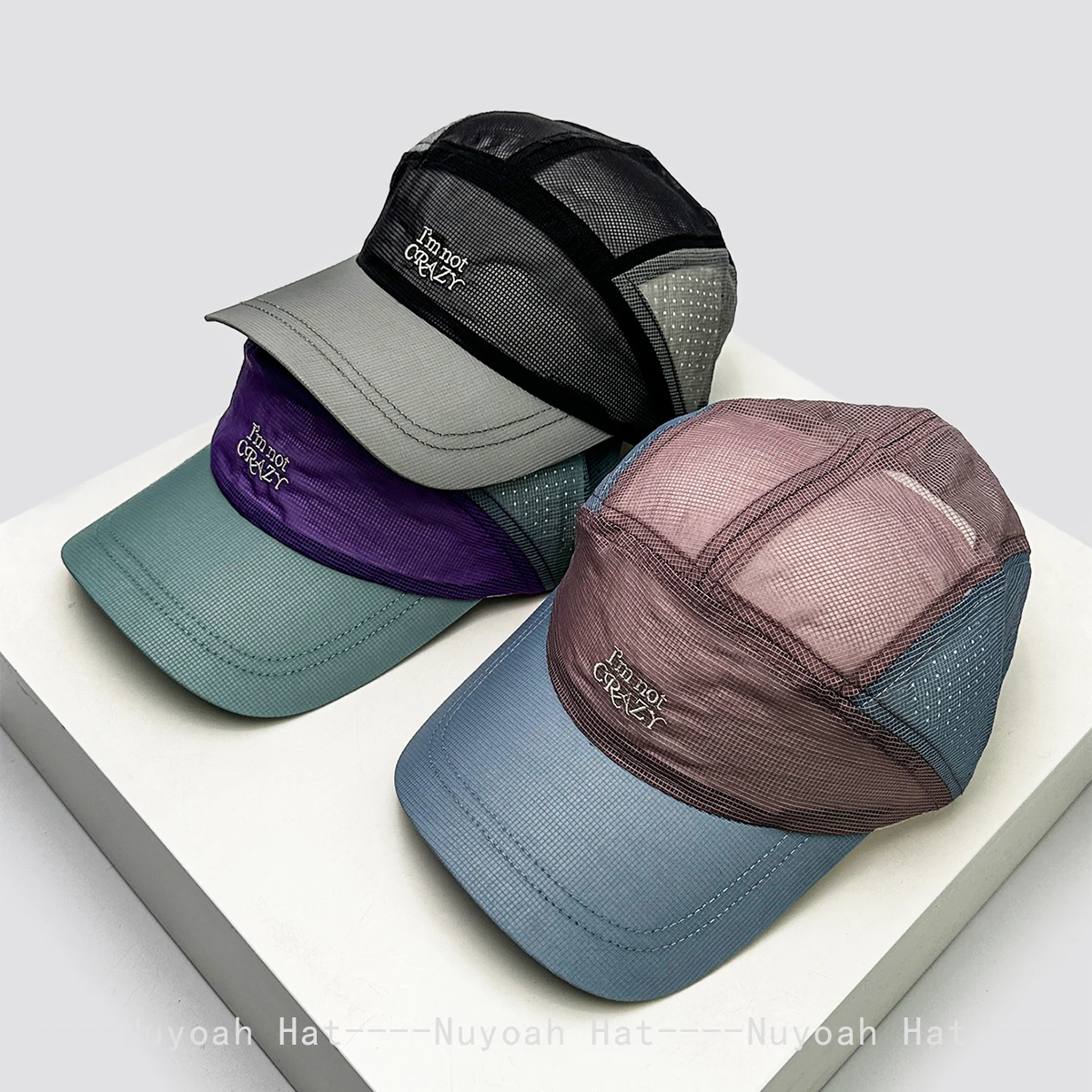 Atmungsaktive, schnelltrocknende Baseballkappen mit Buchstabenstickerei für Herren und Damen – Neue, vielseitige Sport-Schirmmützen mit Farbblock-Design und Sonnenschutz zum Klettern