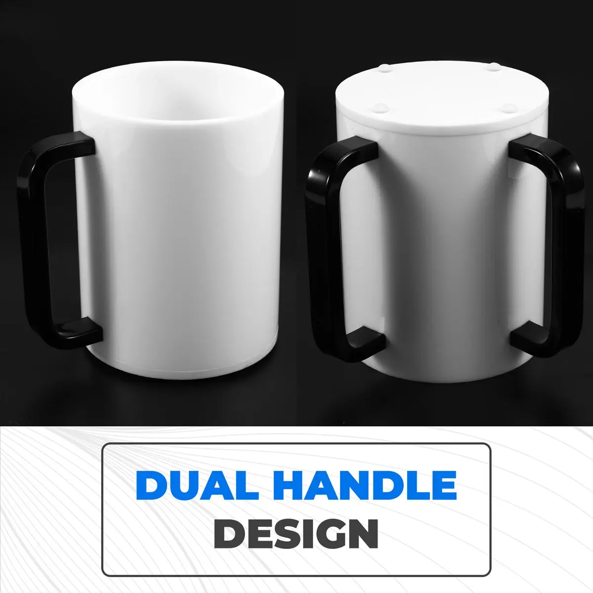 A008 Hand Washing Cup Acrylic Washing Cup Hand Wash Cup with Two Acrylic Handles for Jewish Prayer Wash Cup Black Handles