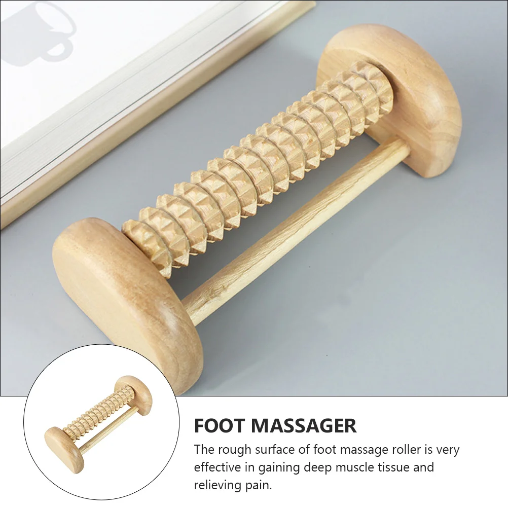 Foot Massager Pedicure Tool Plantar Fasciitis Feet Wooden Care Heel Roller Lotus Tree Pain