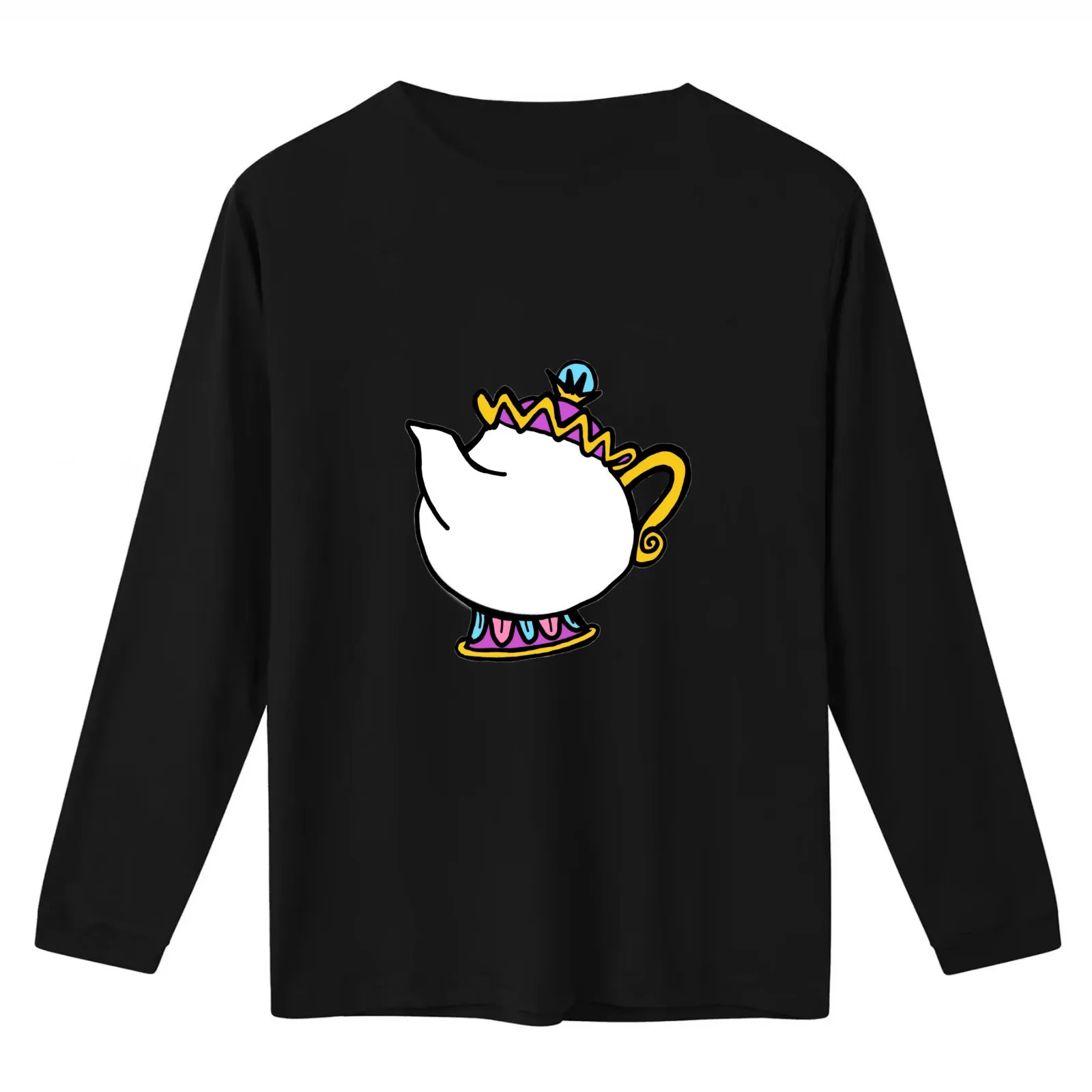 Enchanted fairytale Teapot doodle T-Shirt Summer Casual Cotton Tee Oversized Streetwear Tops Vintage Graphic Print