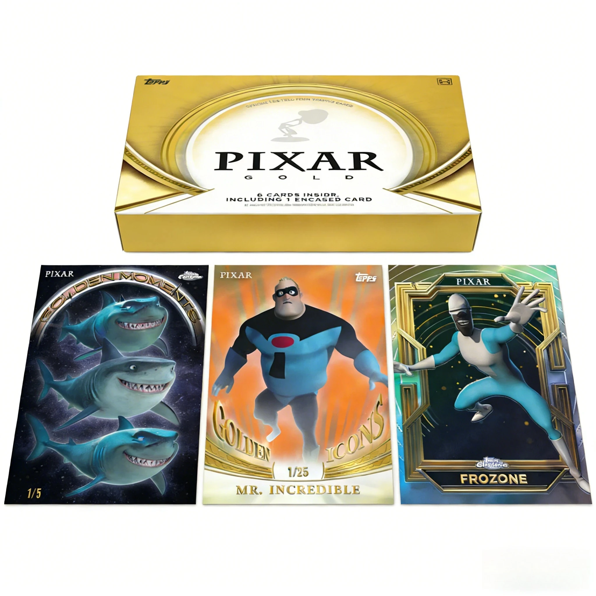 2025 Topps Pixar Gold Collector Cards Hobby Gift Box, Disney Animation Star Cards Official Surprise Set Rare Chase & Classic