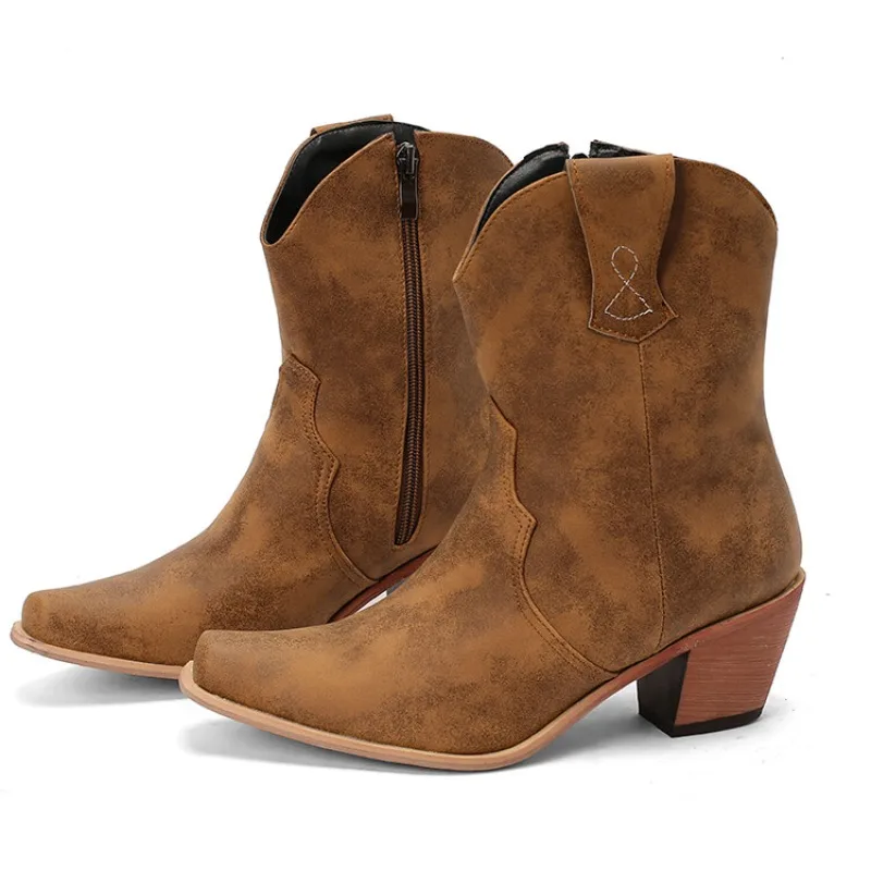 

Высококачественная осенне-зимняя женская обувь, нейтральный стиль, женские модные ботинки на толстом каблуке в стиле ретро, модный тренд