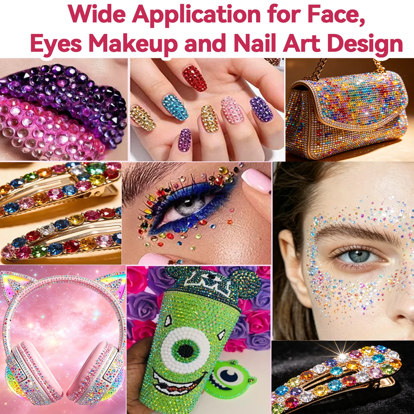 24 32 36 Grid 32000Pcs Mixed Color Resin Drill Set AB Jelly Bedazzling Kit Flatback Rhinestones for Nail Art, Clothing, Glasses