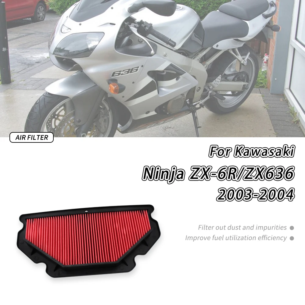 

For Kawasaki ZX600 ZX6 RR Ninja ZX636 B1 B2 2003 2004 Motorcycle Engine Air Intake Filter Cleaner Motorbike Air Filter Element