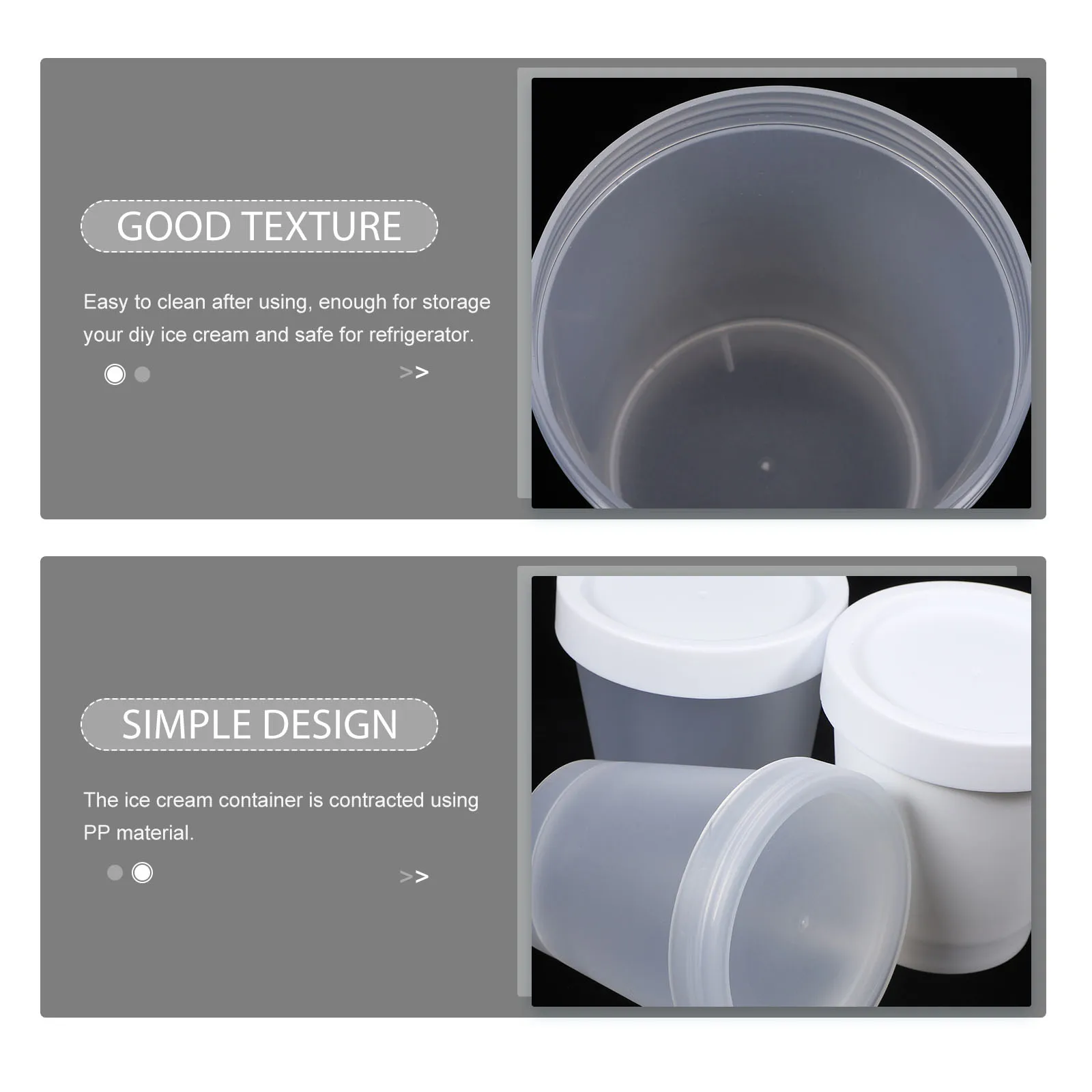 

6 Pcs Ice Cream Cup Freezer Storage Boxes Small Plastic Containers for Food Cups Holder Refrigerator Fridge with Lids Airtight