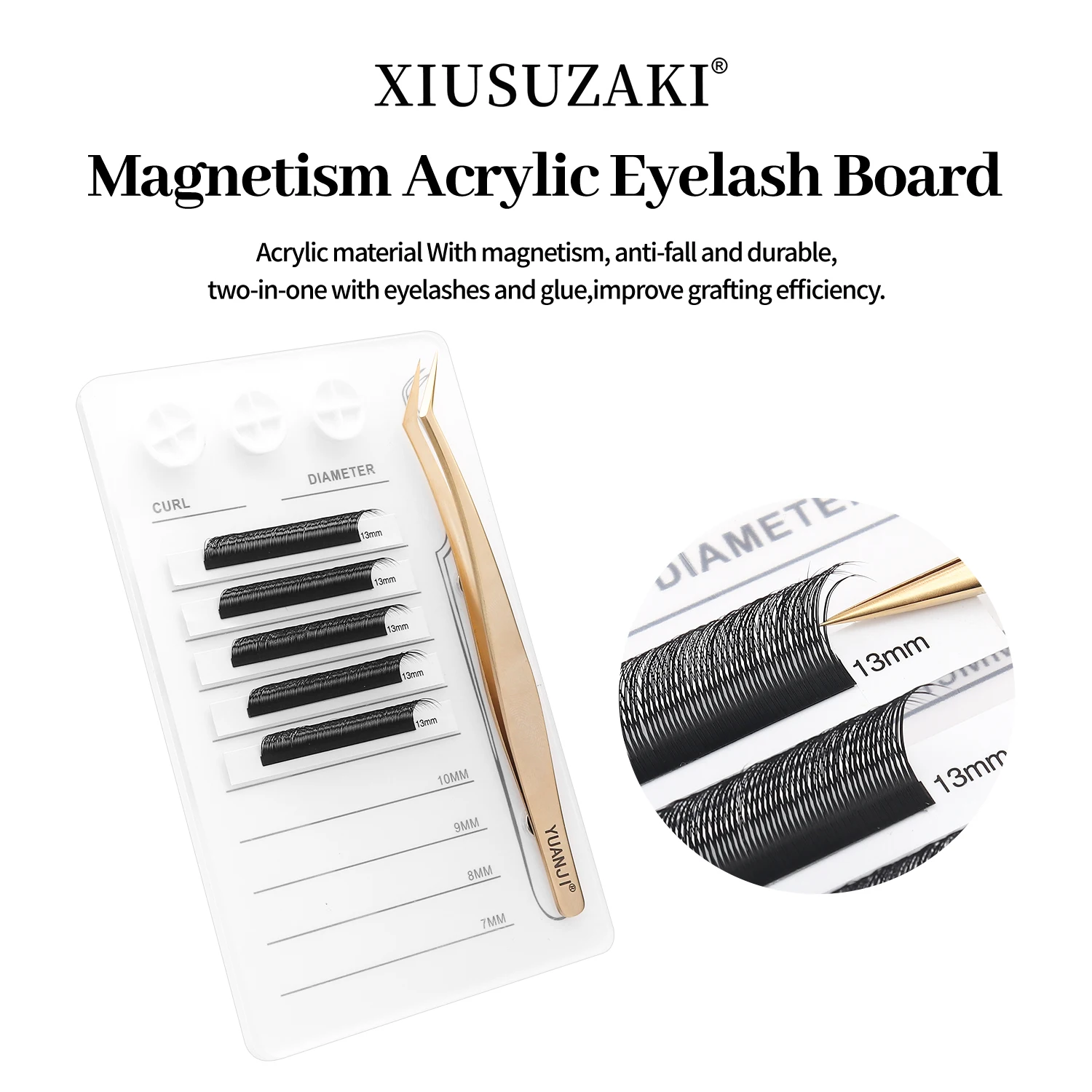 XIUSUZAKI Magnetische Wimpern Saugplatte Halter Palette Kleber Palette Wimpern Acryl Bord Pfropfen Falsche Wimpern Make-Up-Tools