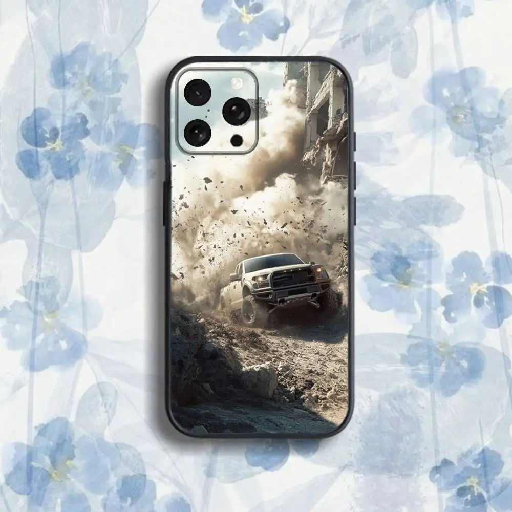 حافظة هاتف F-Series P-Pickup T-Trucks لهاتف iPhone 17,16,15,14,13,12,Pro,Max,Plus,E,SE4,Air,Mini Black Soft Box